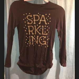 Girl's Shirt Size L (12/14) "Sparkling” Black Gold